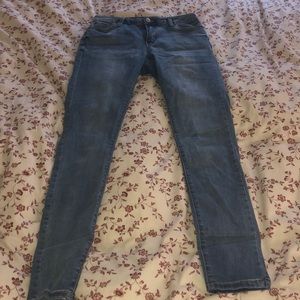 Blue skinny mid-rise stretchy jeans